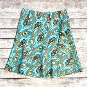 Ann Taylor Loft Silk Skirt, Paisley, Size 6